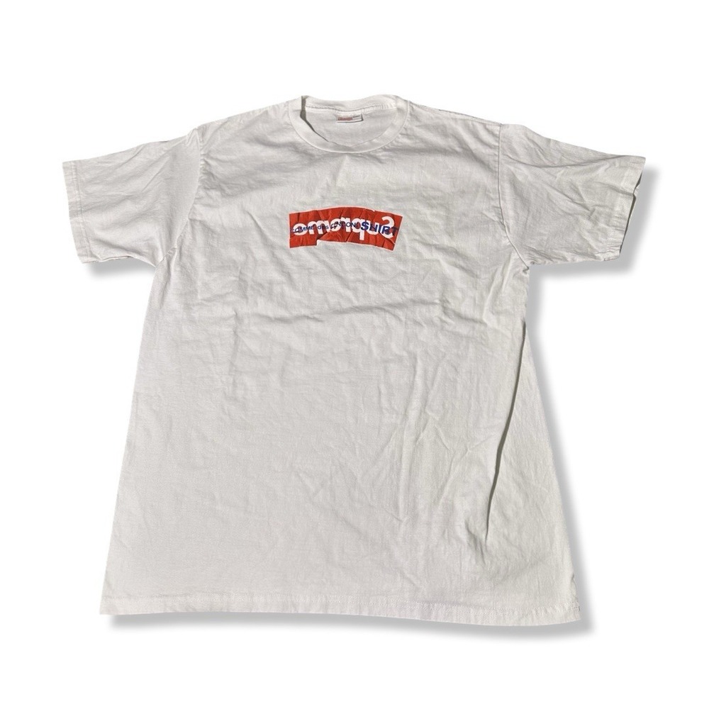 Supreme x Comme Des Garcons CDG Shirt Box Logo Tee White SS17 Size XL